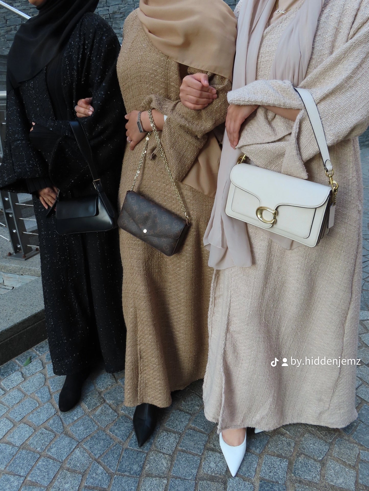 Abaya en tweed scintillant