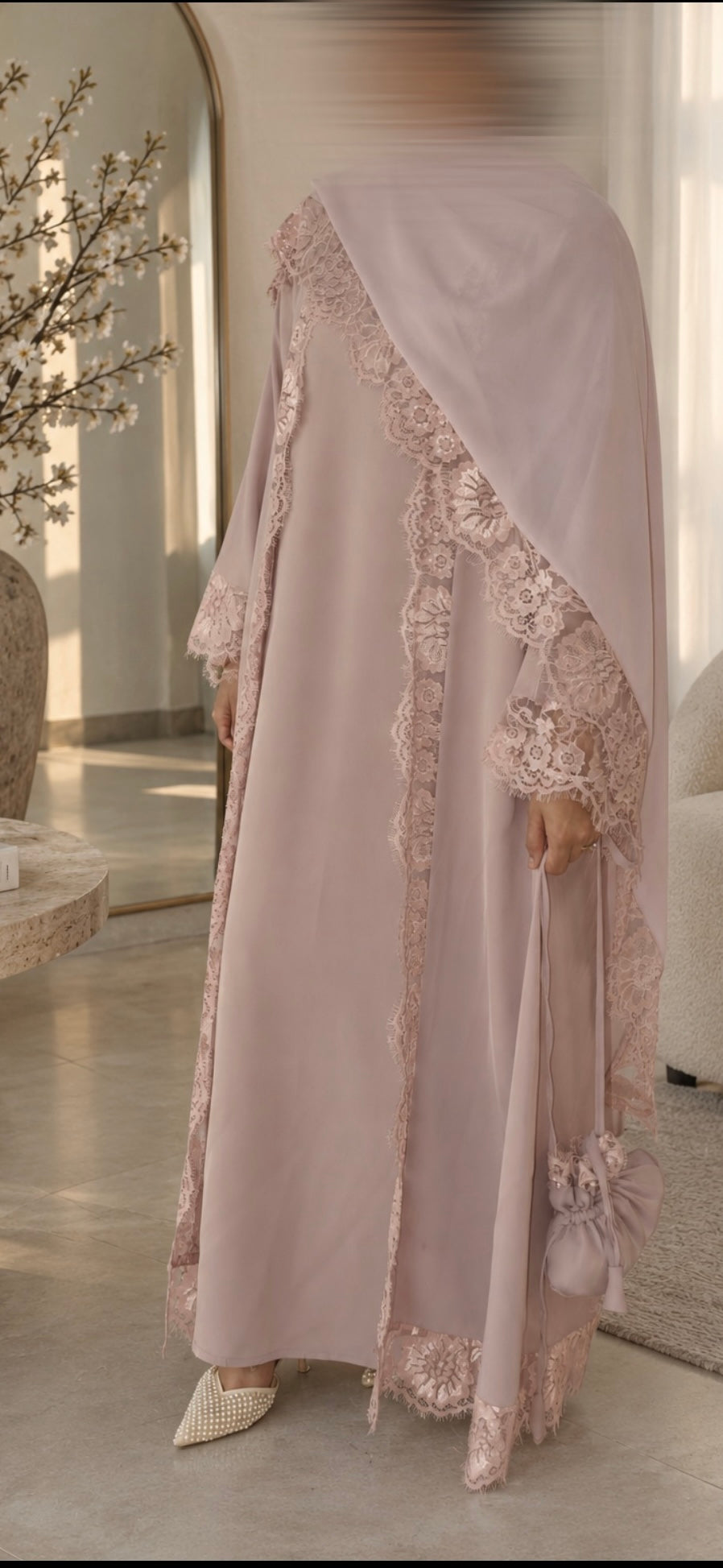 The Layali Lace Abaya Set