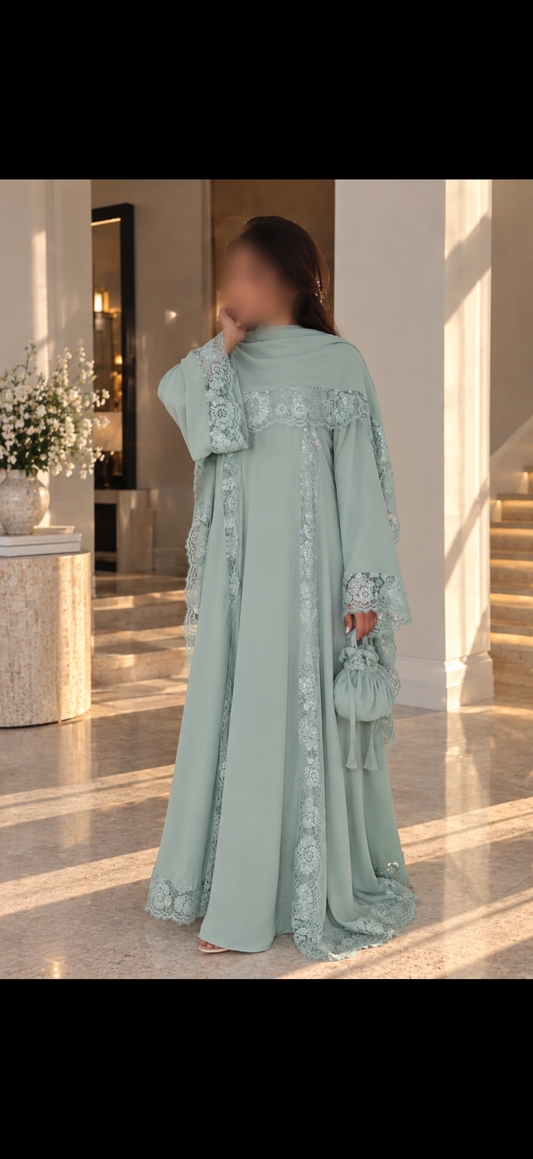 The Layali Lace Abaya Set